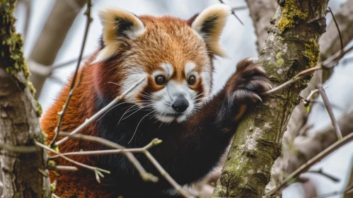 Captivating Image of a Red Panda on a Tree Branch
