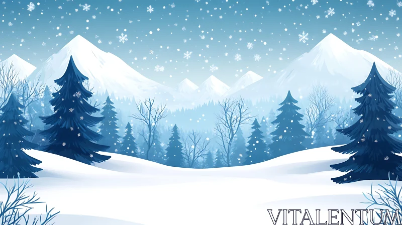 AI ART Winter Wonderland Landscape