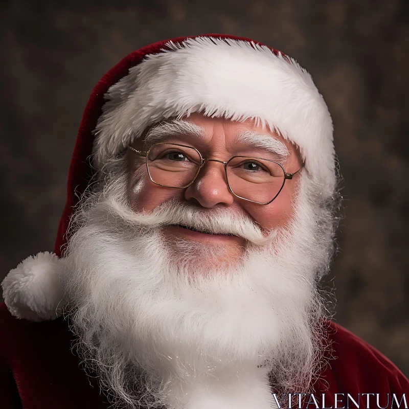 Festive Santa Claus Close-Up AI Image