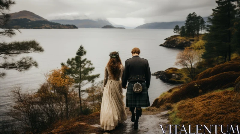 Ethereal Scottish Wedding in the Heart of Nature AI Image
