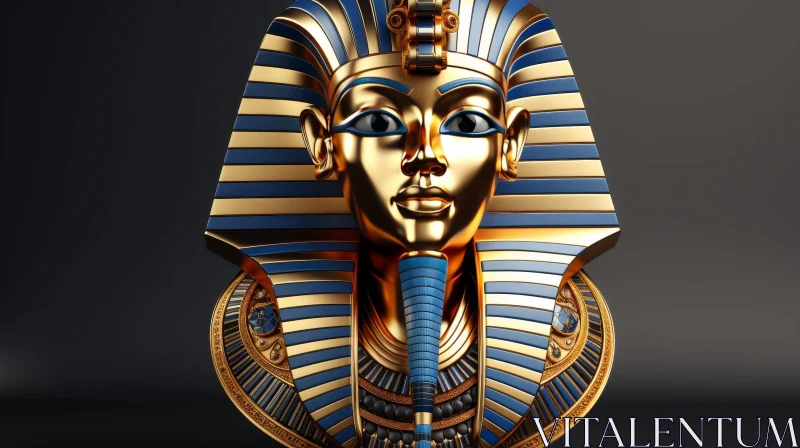 Golden Mask of Egyptian Pharaoh Tutankhamun AI Image