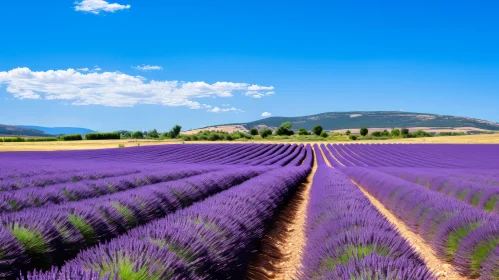Stunning Lavender Field in French Countryside Landscape