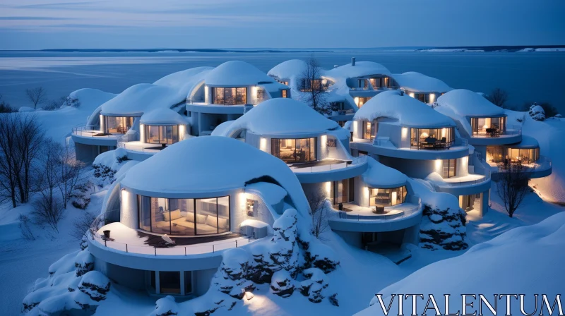 Winter Residence in Leila, Finland - Dreamlike Cityscapes and Coastal Scenery AI Image