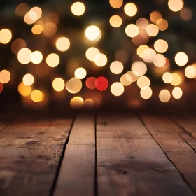 Warm Bokeh Lighting with Rustic Floor