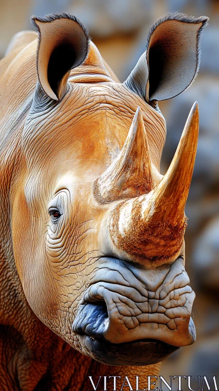 AI ART Exquisite Rhinoceros Close-up