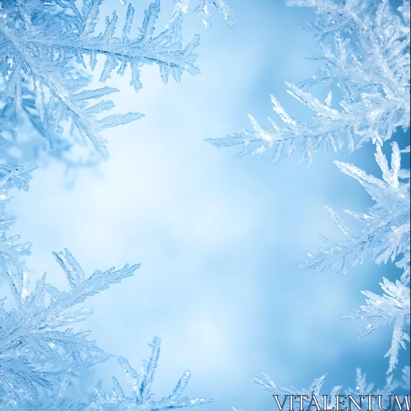 Detailed Winter Ice Crystals AI Image