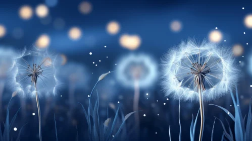Enchanted Nightscapes with Dandelions and Stars
