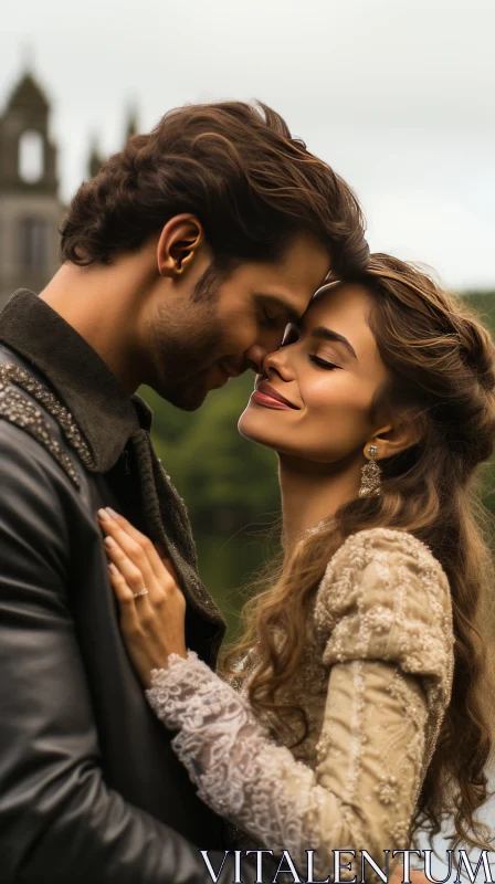 Medieval Romance: Love in Castle - Photorealistic Portraiture AI Image