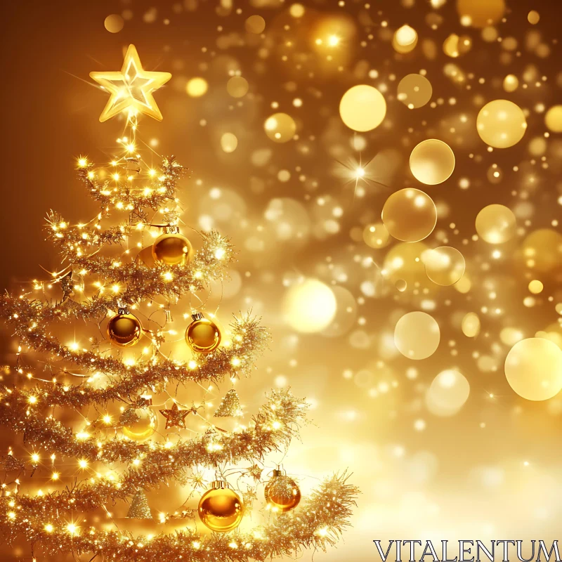 Glittering Christmas Tree Decorations AI Image