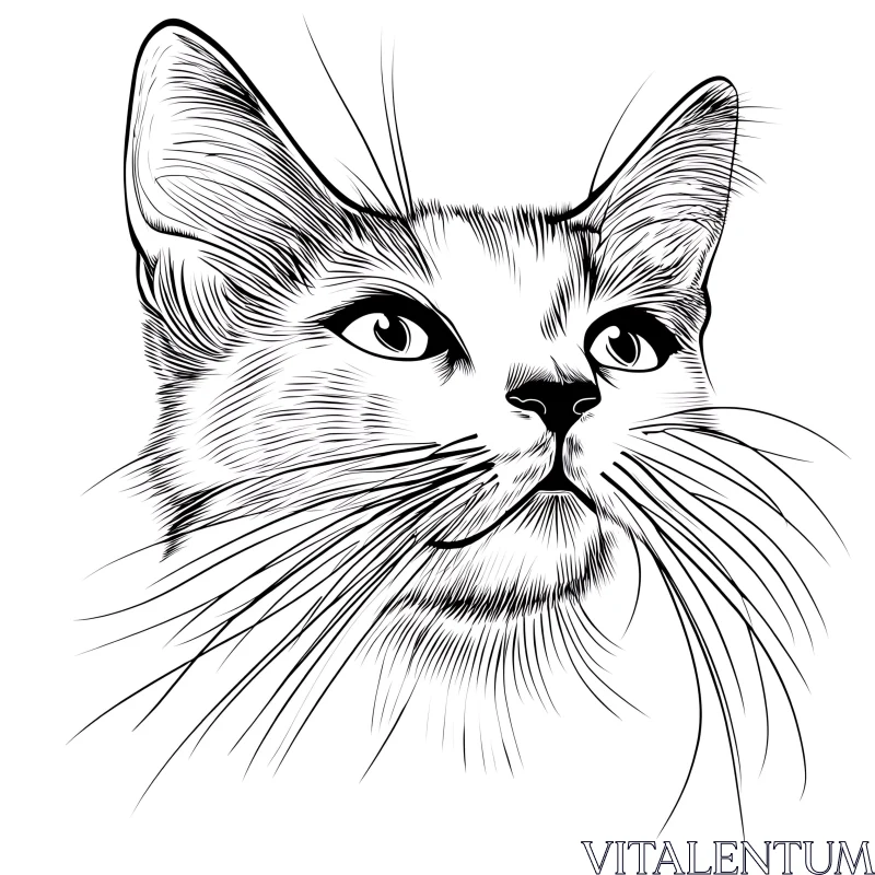 AI ART Intricate Cat Portrait Drawing