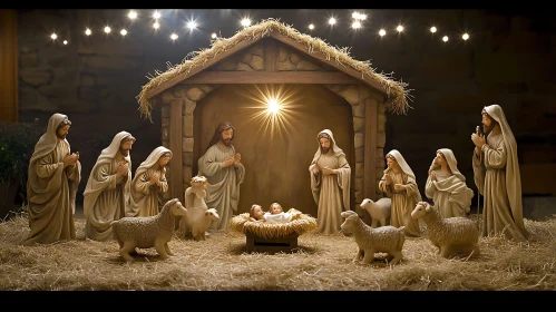 Holy Family in Nativity Scene