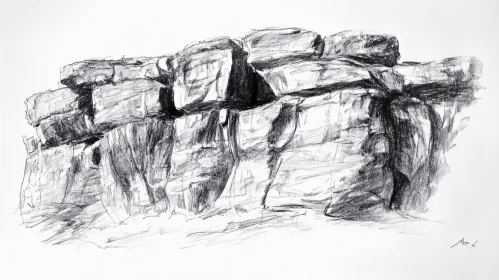 Abstract Rock Sketch