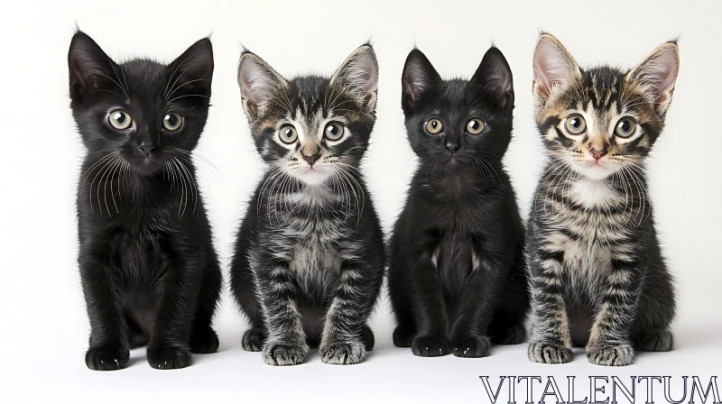 Cute Kittens in a Line AI Image