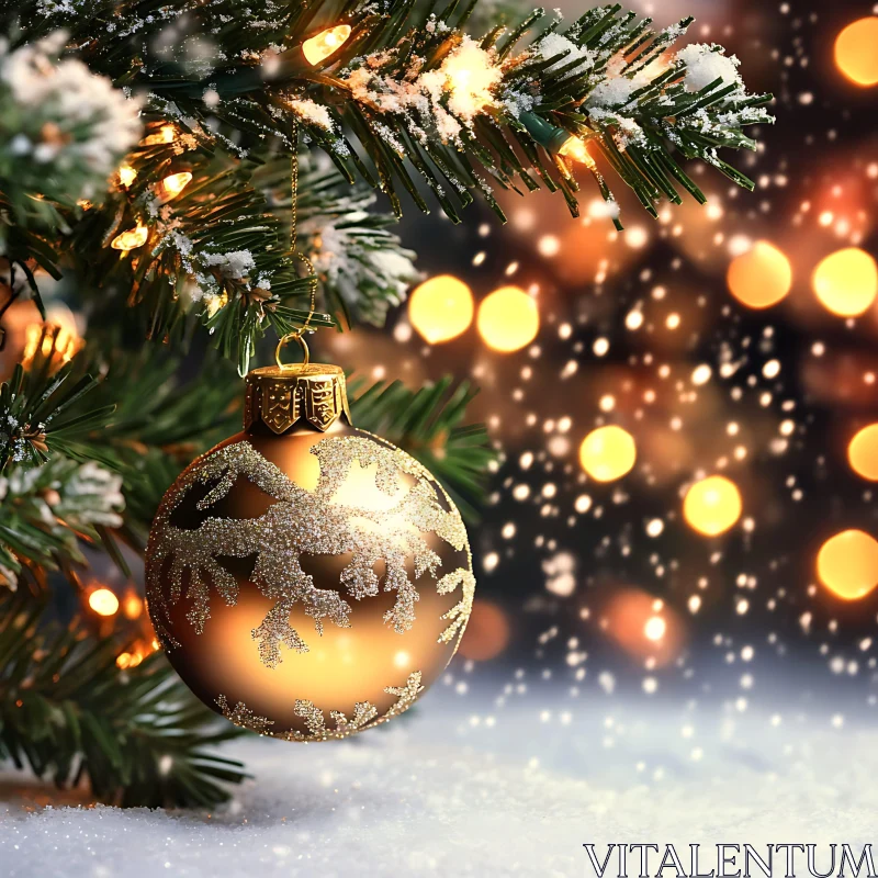 Festive Christmas Tree Decor AI Image