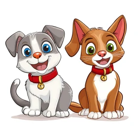 Cute Cartoon Dogs with Bright Expressions