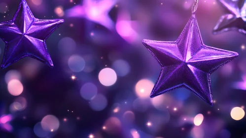 Glittery Purple Star Christmas Decoration