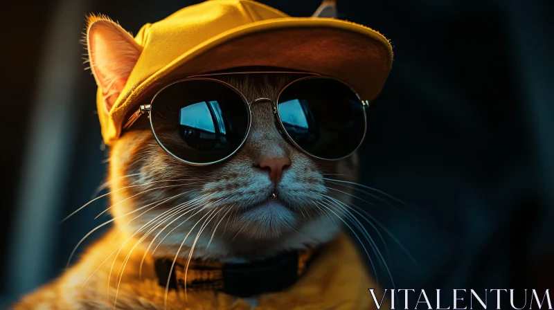 AI ART Stylish Cat with Accessories