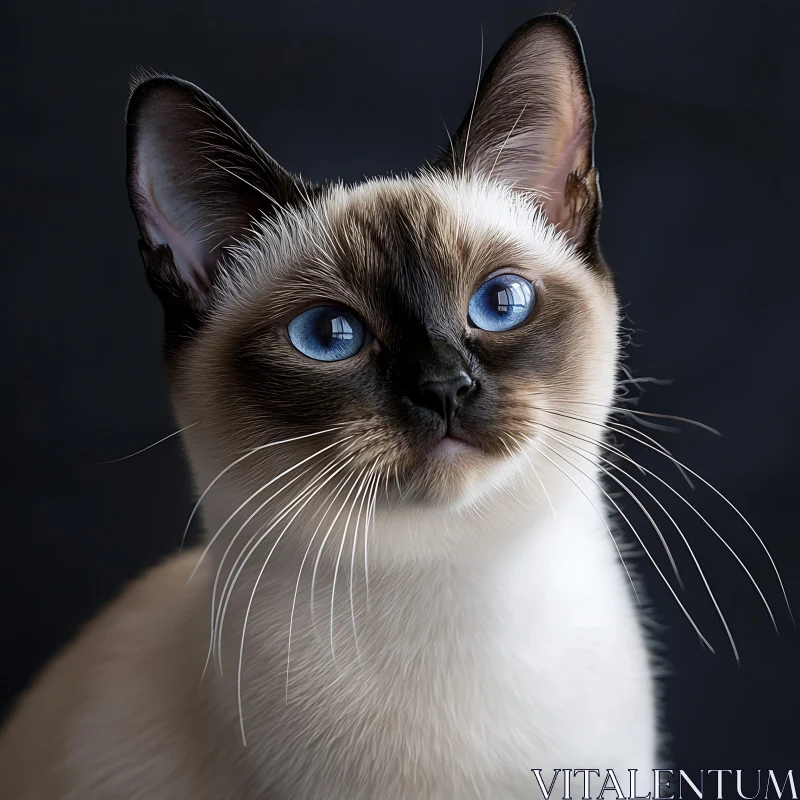 Siamese Cat Portrait AI Image