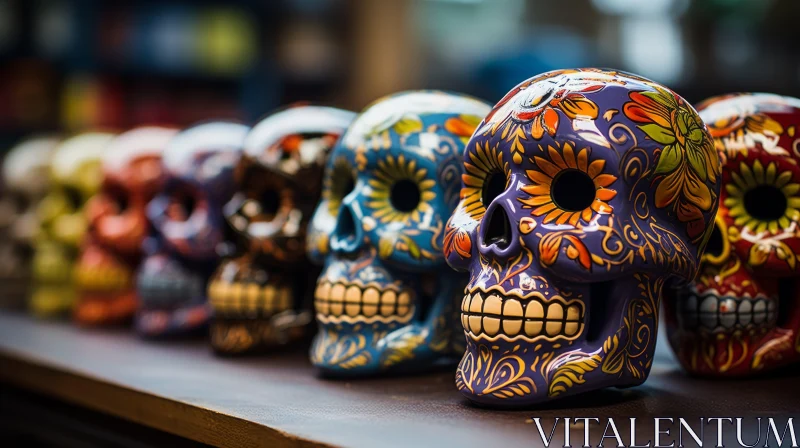 AI ART Colorful Mexican Sugar Skulls: A Critique of Consumer Culture