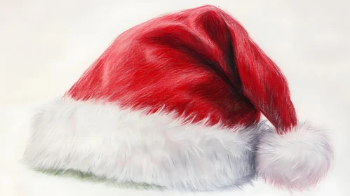 Traditional Santa Hat with Fluffy White Pom-Pom