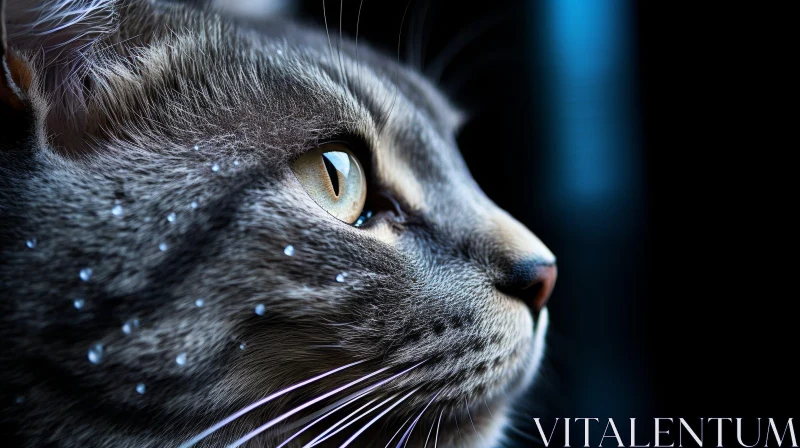 Gray Cat Profile - Curious Expression AI Image