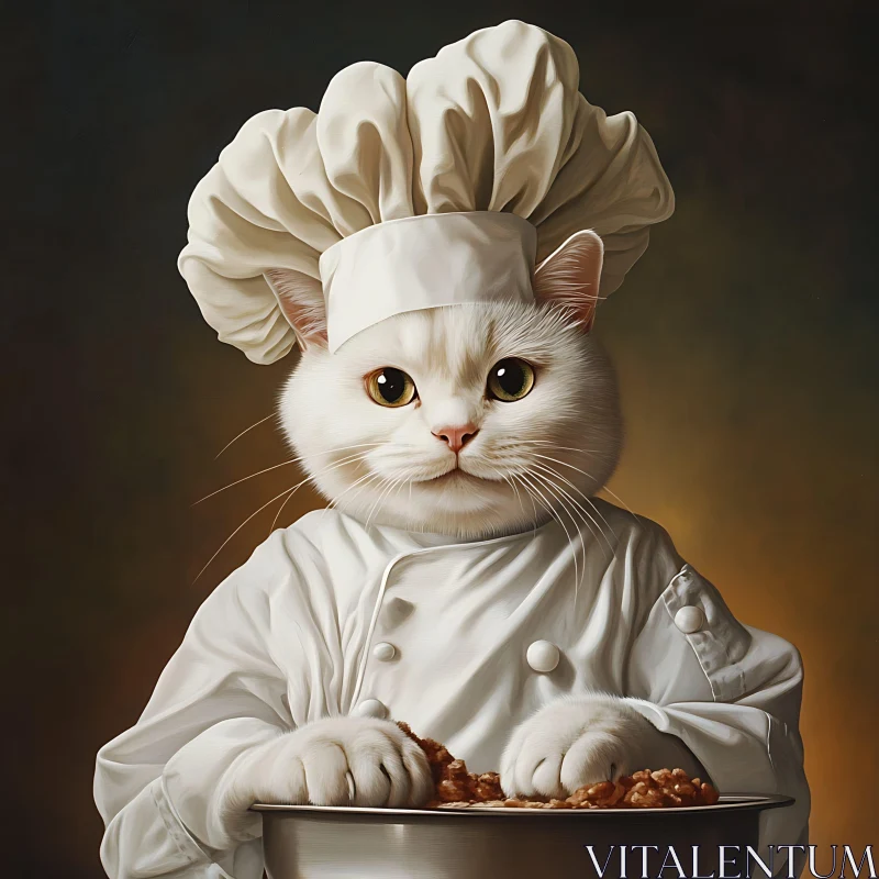 AI ART Playful Cat Dressed as a Chef