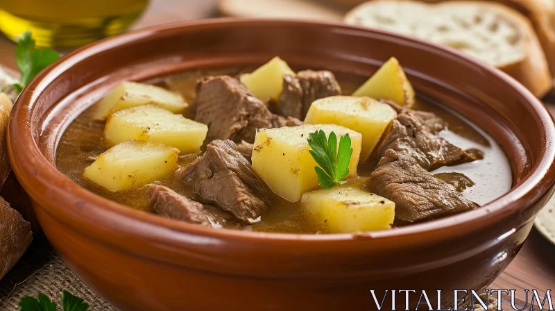 Delicious and Savory Beef Stew with Potatoes and Carrots AI Image