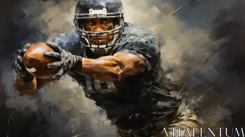 Dynamic Football Player Painting AI Image