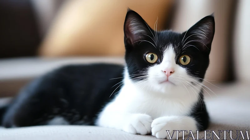 Cute Kitten with Expressive Eyes AI Image