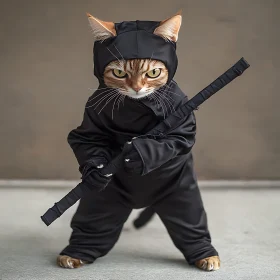 Ninja Cat Ready for Action