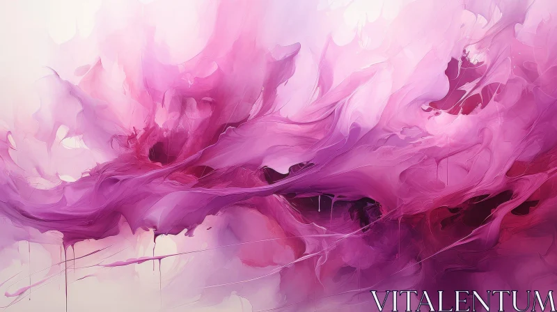 AI ART Pink Abstract Painting - Expressive Brushstrokes