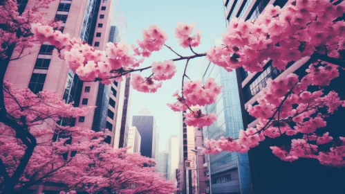 Pink Flower Blooming in City | Kawaii Aesthetic | UHD Image