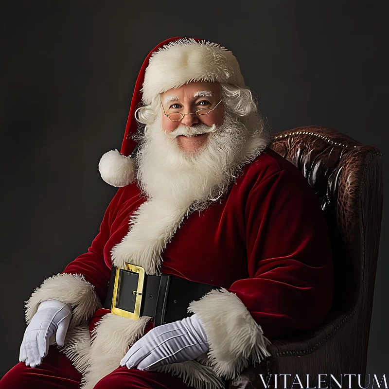 Traditional Santa Claus Portrait AI Image