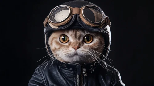 Vintage Aviator Cat