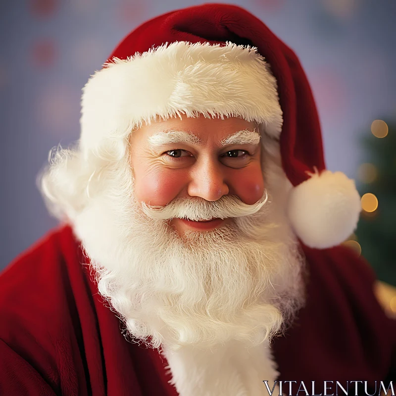 Santa Claus in Traditional Red Suit AI Image