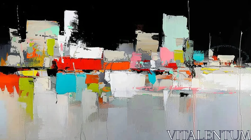 AI ART Expressive Abstract Cityscape Painting