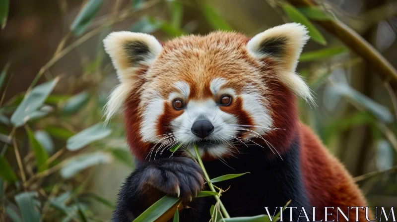 Graceful Red Panda on Tree Branch | Captivating Wildlife Photography AI Image