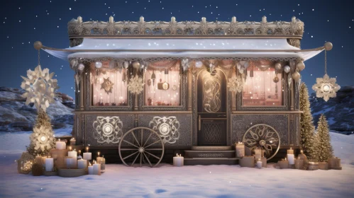 Luxurious Christmas Wagon in Snow - Photorealistic Renderings