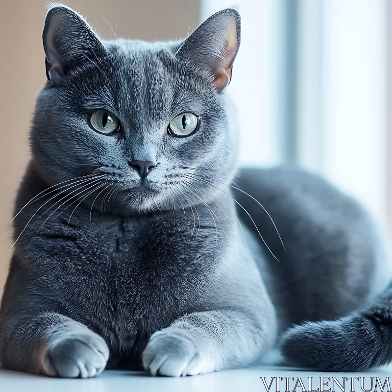 Graceful Feline Portrait with Stunning Eyes AI Image