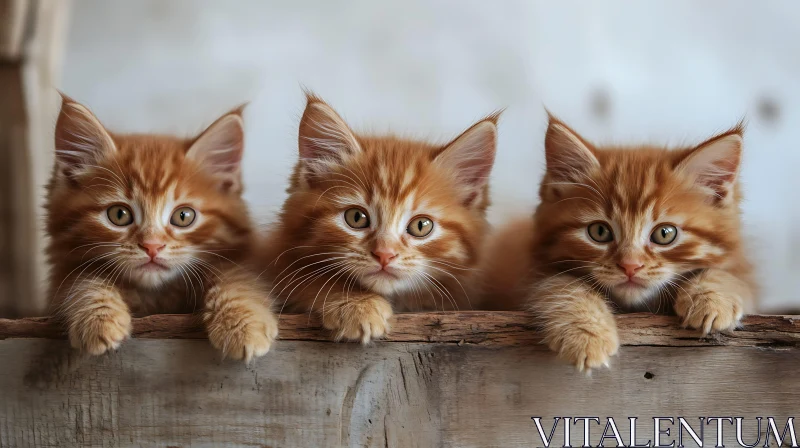 Cute Ginger Kittens with Fluffy Fur AI Image