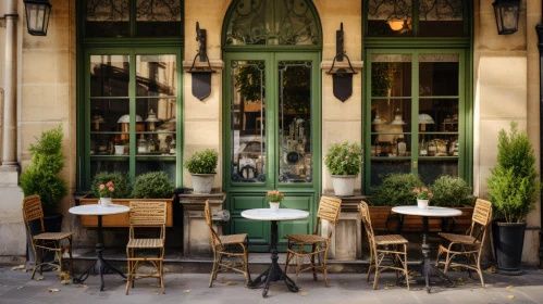 Paris Streetscape: Emerald and Brown Tones in Neo-Traditionalist Style