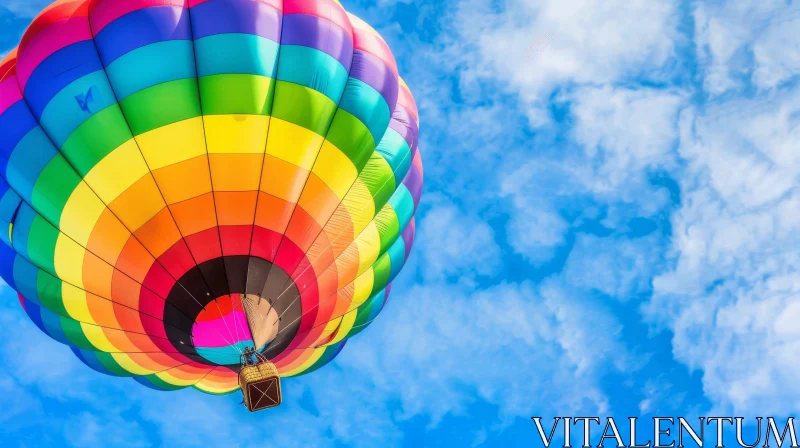 AI ART Colorful Hot Air Balloon Flight in Blue Sky