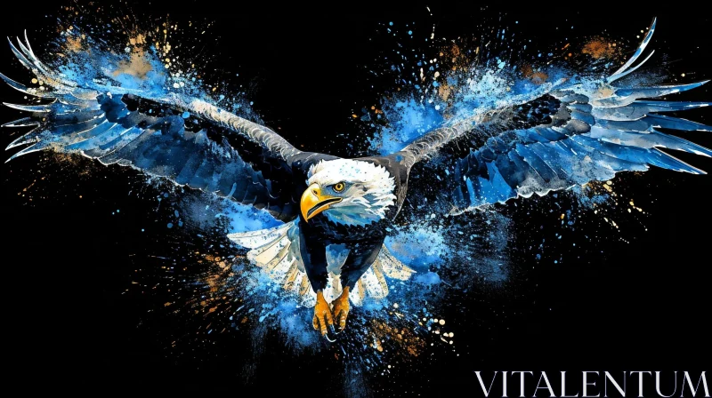Majestic Eagle in Flight - Realistic Watercolor Painting AI Image