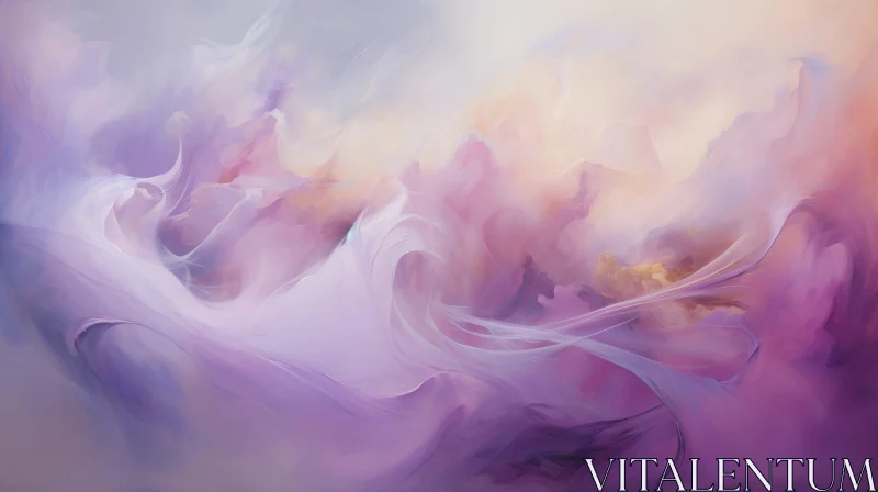 AI ART Serene Abstract Painting - Soft Colors and Organic Shapes