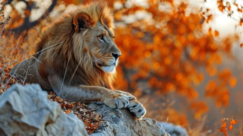 Serene Moment: Capturing the Majesty of a Resting Lion