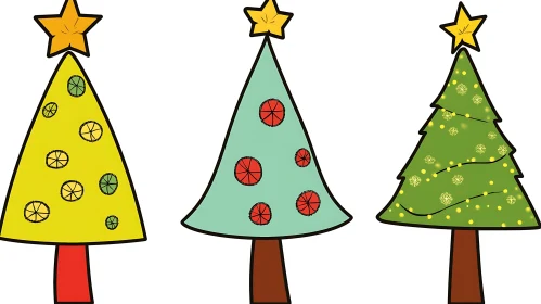 Holiday Christmas Tree Decorations Illustration