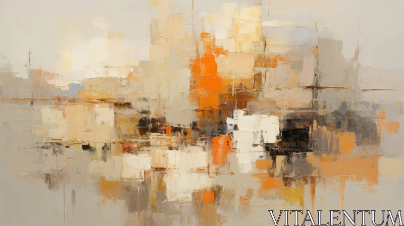 Abstract Cityscape Painting - Vibrant Colors and Energetic Brushstrokes AI Image