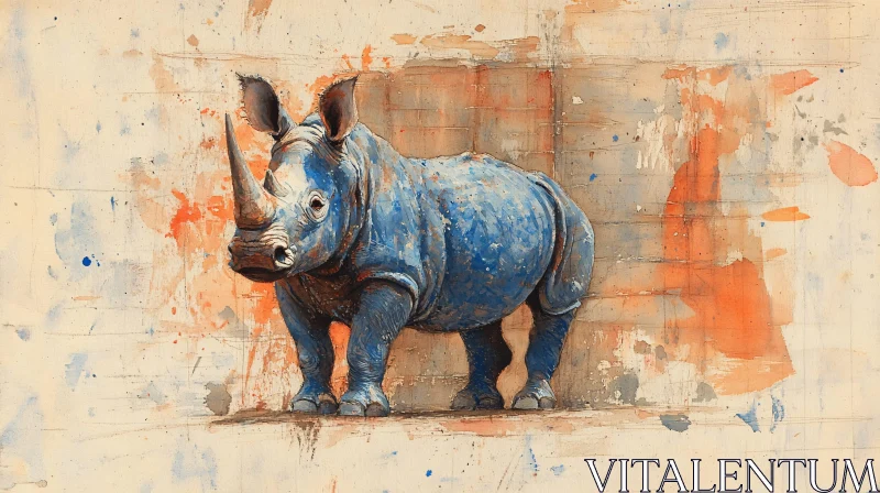 AI ART Blue Rhino Artwork