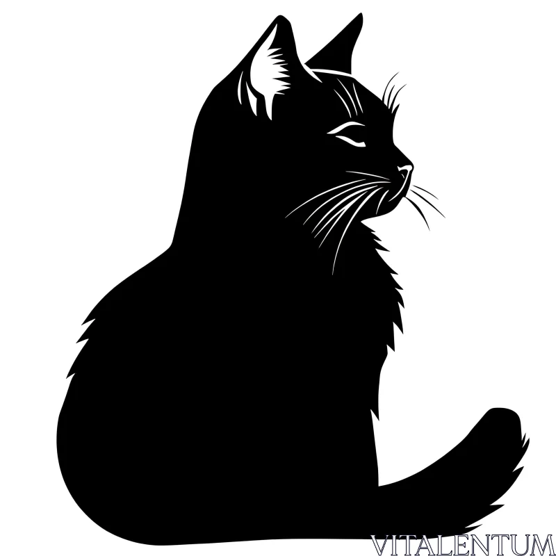 Minimalistic Cat Silhouette AI Image