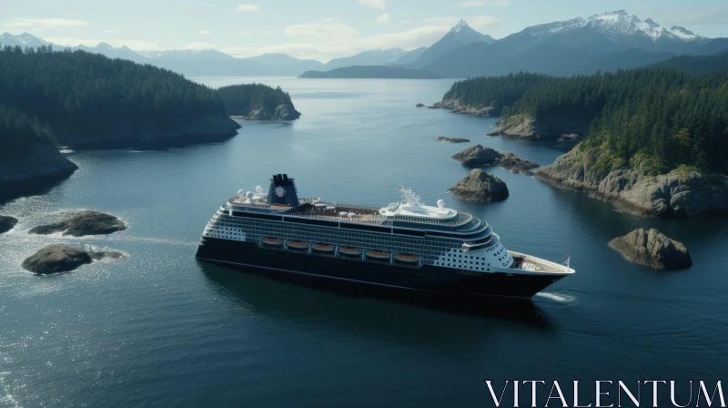 Majestic Cruise Ship Sailing Through the Ocean | Captivating Nature Image AI Image
